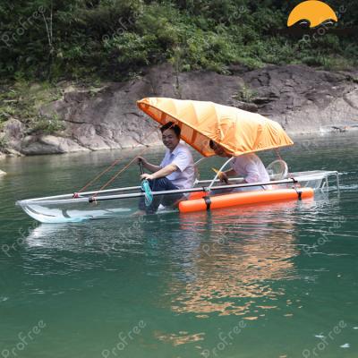 China Hot Selling Polycarbonate PC Material Crystal Transparent Boat Kayak Clear Canoe for sale