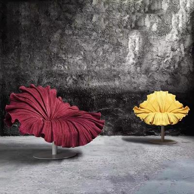 중국 예술적 스타일리시 직물 의자 라운지 꽃 모양 거실 판매용