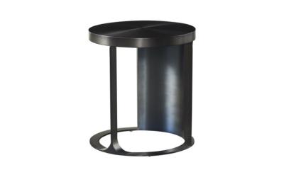 China Mesa lateral de órbita de titanio, elegante mesa lateral redonda de acero inoxidable en venta