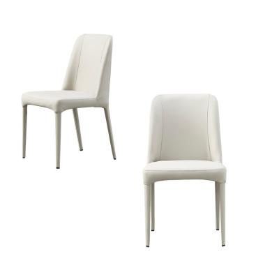 China Sleek Metal Leg Dining Chairs , Minimalist Silhouette High Back Dining Room Chair for sale