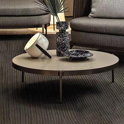 China Elegante mesa de café de cerâmica de mármore estilo refinado design de fusão geométrica de luxo à venda