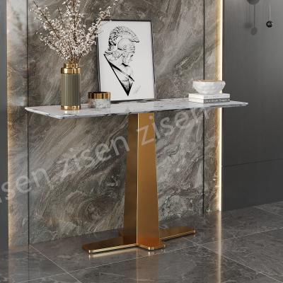 Chine Élégante table à console en marbre blanc, table à console en céramique minimaliste à vendre