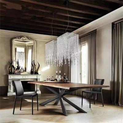 China ContempoCross Wood Table With Stainless Steel Legs Functional Elegant for sale