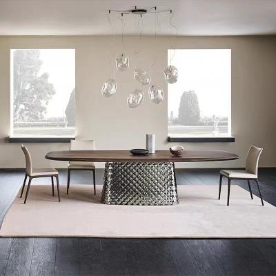China Mesa de cozinha de madeira industrial côncava brilhante, mesa de jantar de madeira rústica retangular à venda