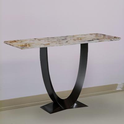 Chine Une table de salon en marbre moderne, une console décorative à base creuse. à vendre