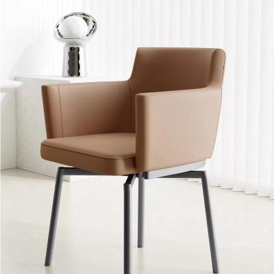 China Functional SwivelLux Leather Swivel Dining Chairs for sale
