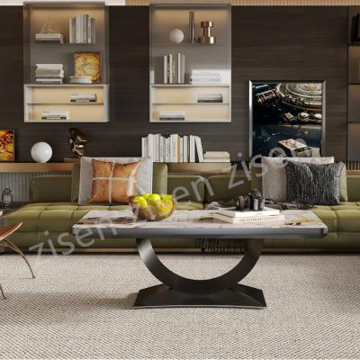 China Unique Ceramic Marble Coffee Table , Anti Scratch  Stainless Steel Frame Table for sale