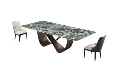 China Square Ceramic Marble Top Dining Table With Stainless Steel Base Six To Eight Person Tables for sale
