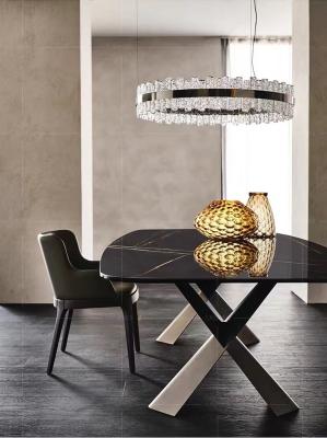 China Moderno de lujo Rectangular mesa de comedor Conjunto de 8 asientos Muebles de comedor Techo de mármol en venta