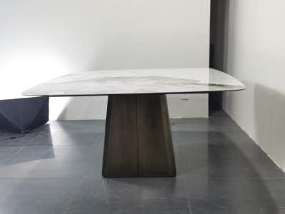 China Modern Square Ceramic Marble Dining Table Living Room Sintered Stone Dining Table for sale
