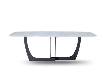 Chine Meubles de maison table de salle à manger moderne table à manger en métal marbre et chaises pour restaurant à vendre