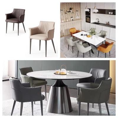 Chine Table ronde en marbre de luxe Table ronde en acier inoxydable en extérieur moderne avec 6 chaises à vendre