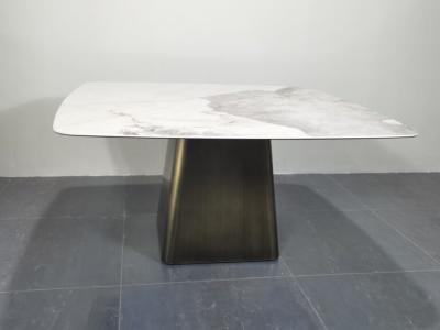 China Modern Square Top Table com a preguiçosa Susan, Luxe Haven Ceramic Marble Top Table à venda