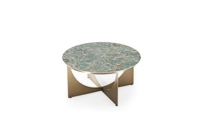 Chine Meubles du Moyen-Orient Base métallique moderne Design de luxe Table à café en or haut en marbre à vendre