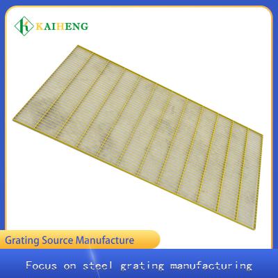 China Plastic Dipping Yellow Steel Open Mesh Metal Grid Floor Net for sale
