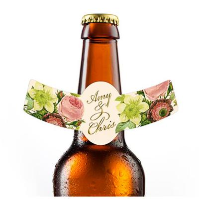China Etiquetas adesivas impermeáveis do pescoço da garrafa de cerveja do holograma da etiqueta da etiqueta do pescoço da garrafa de vinho do vinil à venda