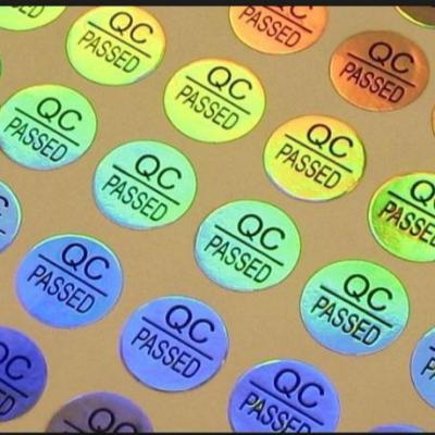 China QC PASSED Hologram Seal Stickers PET Self Adhesive Round Stickers for sale