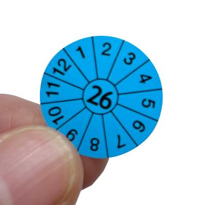 China Waterproof Vinyl Fire Extinguisher Stickers Blue 20mm Round Labels for sale