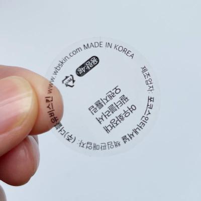China 40mm Round Transparent Vinyl Glossy Self Adhesive Sticker Lipstick Clear Self Adhesive Stickers for sale