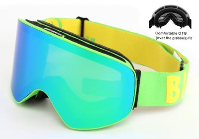 China Interchangeable Snow Goggles Anti - Fog Multi Coloured Frameless Design for sale