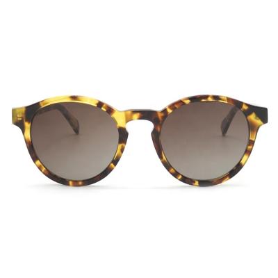 China Round Fashion Sunglasses Polarized Tortoise Acetate Sunglasses For Eye Protect for sale