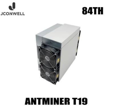 China Ethernet 10/100M Asic Miner Machine Bitmain Antminer T19 84th S 3150W for sale