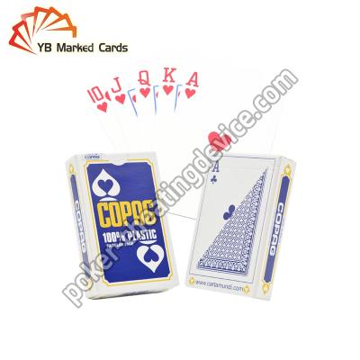 中国 Magic Show Red Blue Plastic Copag Cards Poker For Invisible Contact Lenses 販売のため