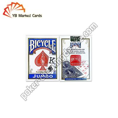 China Jumbo Infrared Sensor Playing Cards Spot UV Waterproof Blue Red Bicycle Cards for sale