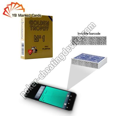 China Modiano Golden Barcode Invisível Tinta Marcado Cartões Para Poker Scanning Device à venda