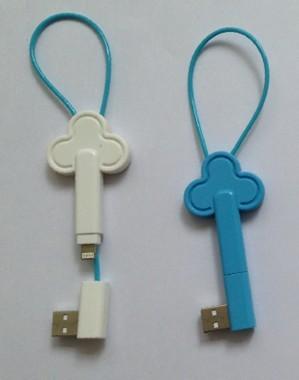 China Archaized Key Shape Charging Data Sync Cable, USB To Lightning for sale