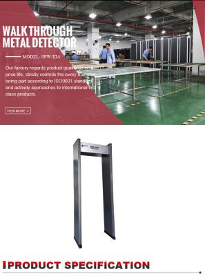 China Single Zone Door Frame Metal Detector Full Body Scanning For Police Weapons Check for sale