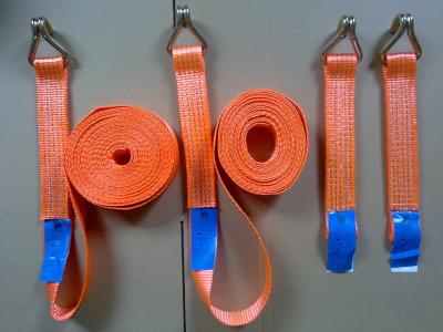 China Ratchet straps LC2500 DN EN12195-2  50MM Polyester Blue with ratchet and two double J hook for sale