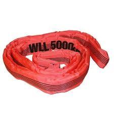 China Red 5 Ton Polyester Lifting Sling EN1492-2 For Lifting Equipment Wear Resistance for sale