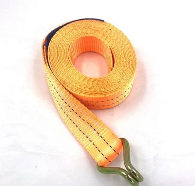 China Polyester Webbing Lashing Strap Ratchet Tie Down Buckle Belt With Metal J Hook for sale
