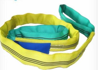 China Heavy Duty Flat Polyester Woven Eye To Eye Sling Safety Factor 5 To 1 for sale