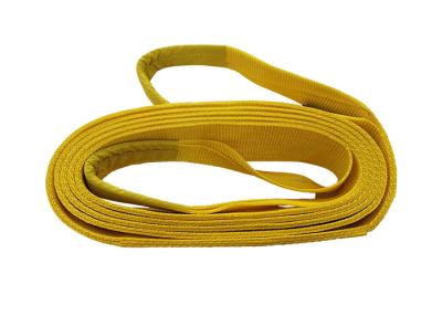 China Double Ply Folding Polyester Flat Webbing Sling One Side Lifting Eye Type 3T Webbing Sling for sale