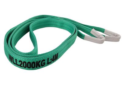 中国 1つの方法ベルトの緑色のウェビングの持ち上がる吊り鎖の平らな目網の吊り鎖TUVの証明 販売のため