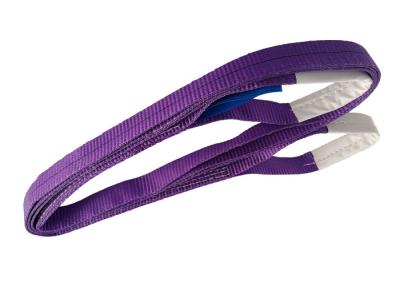 中国 紫色ポリエステル平らなウェビングの吊り鎖平らな網の持ち上がる吊り鎖ISO9000 販売のため