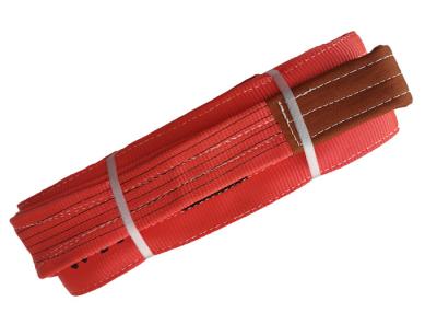 China Red Color Flat Polyester Woven Webbing Sling / Polyester Sling Belt TSWB05-7 for sale