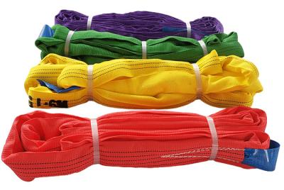 China Soft Polyester Endless Round Sling Polyester Webbing Sling For Lifting for sale