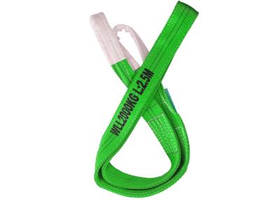 China Green Double Ply Webbing Sling , 2T Flat Web Lifting Slings Customized Size for sale