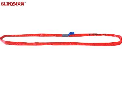 China Correas resistentes redondas sin fin de la recuperación de la honda EN1492-2 del poliéster rojo 5T con el logotipo impreso en venta