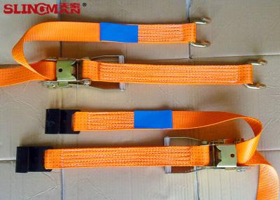 China 5000kg ratchet cargo lashing strap ratchet tie down strap with j hook ratchet belt for sale