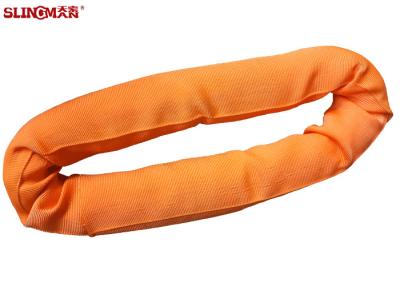 China Soft Orange 20 Ton Polyester Endless Slings , Eye To Eye Duplex Lifting Slings for sale