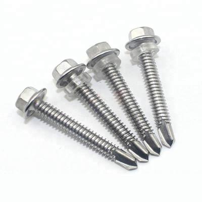 China din 7504 316 stainless steel self drilling screw with rubber washer for sale