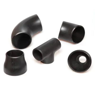 China Seamless ASTM A234 Alloy Steel Pipe Fittings Black Painting Elbows Tees Reducers Caps for sale