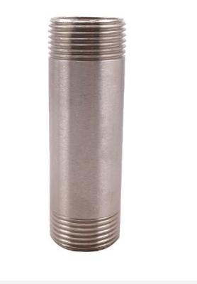 China stainless steel sch40/80 welded / seamless male threaded barrel pipe nipple double thread TBE pipe nipple for sale