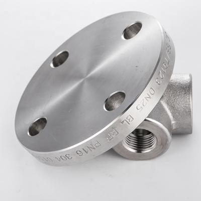 China 5'' sanitary stainless steel 304 316L ASTM forged threaded drainage pipe fittings blind flange for sale