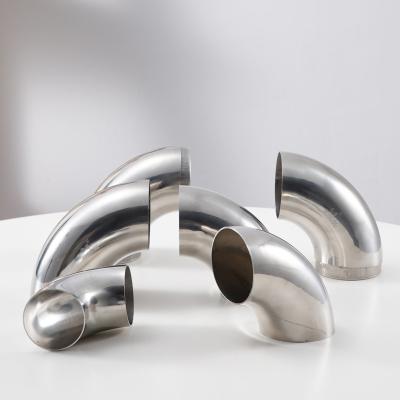 China 304 Stainless Steel Elbow Stair Handrail Elbow 90 Degrees Welded Industrial Elbow Sanitary Elbow Fittings for sale
