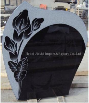 China Cheap European/Russian/American Style Granite Black/Grey Tombstone Mounment Memorial Headstone Gravestone with Custom De for sale